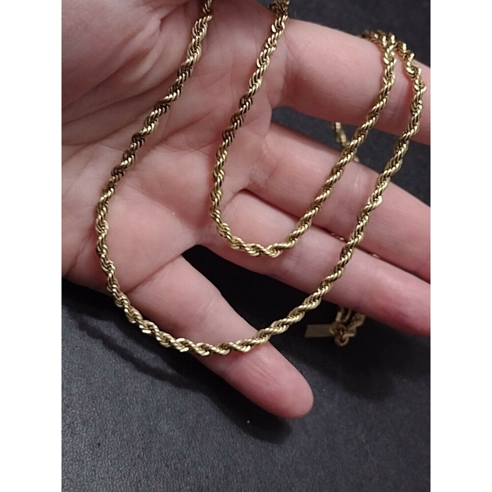 18K GP twisted rope chain bracelet and necklace set 7.25" 18"